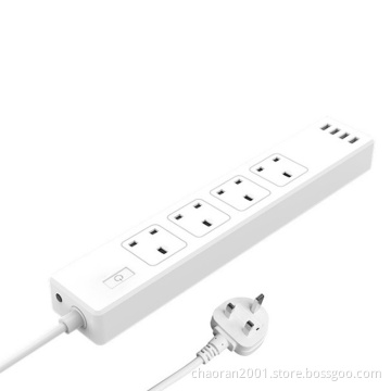 UK Wifi Power Strip Surge Protector Outlet Power Strip With Usb Ports Etl Extension Cord Power Strip TUYA